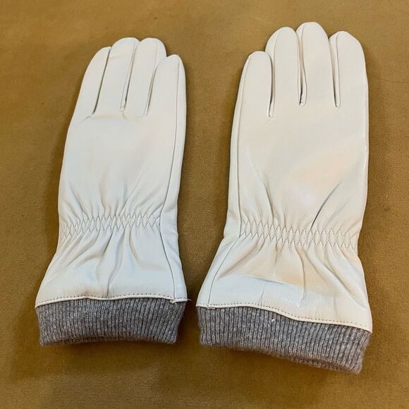REDESS Vegan Leather/Wool Touchscreen Able Gloves Cream 8 1/2 NEW - Picture 2 of 6